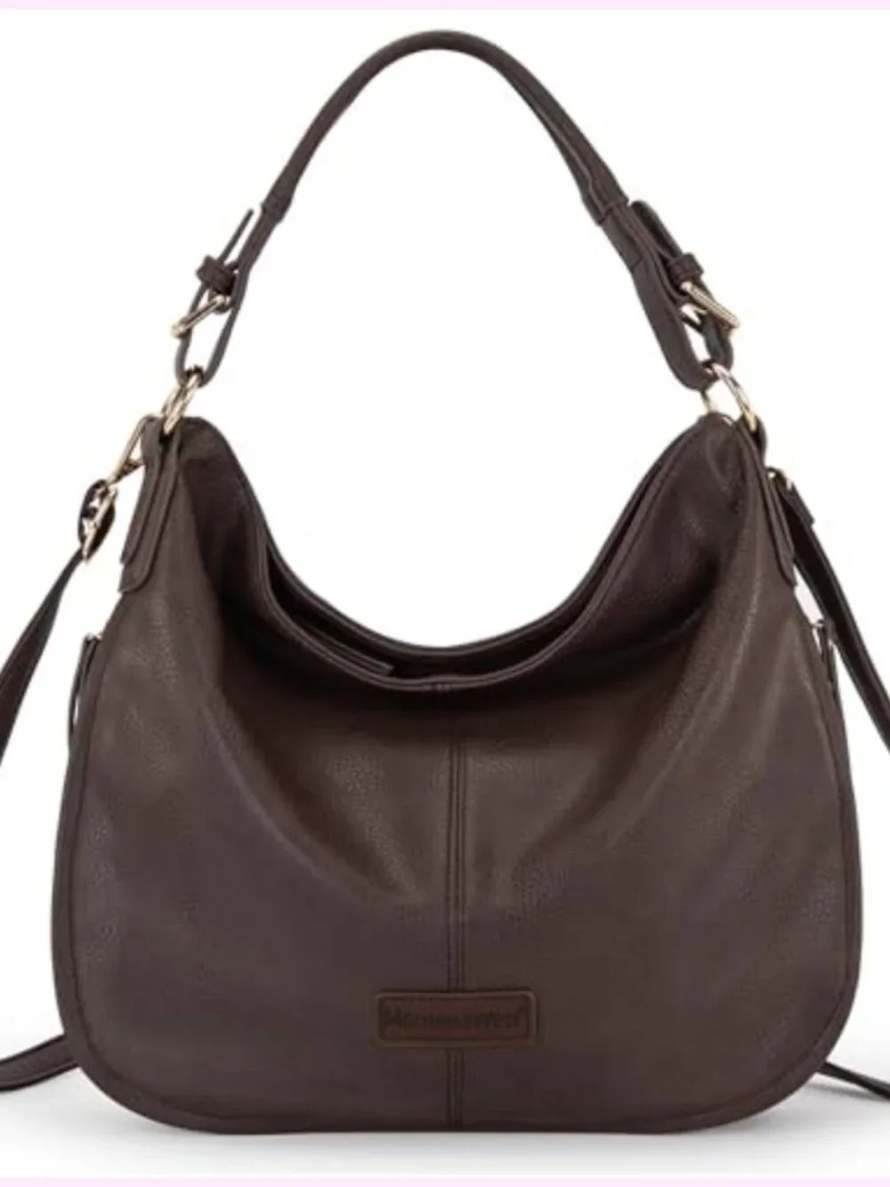 Vegan Leather Hobo Bag with Expandable Side Zipper & Multiple Pockets
